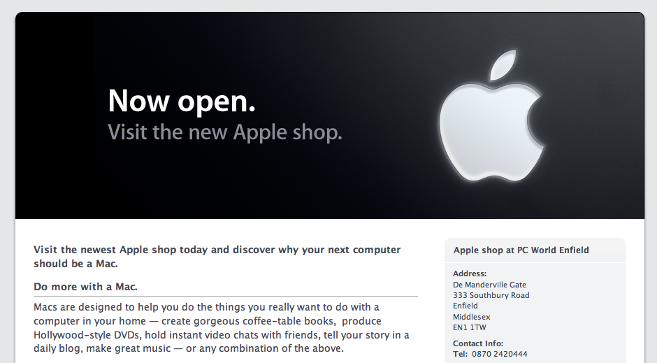 The MacCast » Blog Archive » APPLE UK open store in PC World