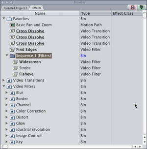 Filter pack contains all the applied filters.